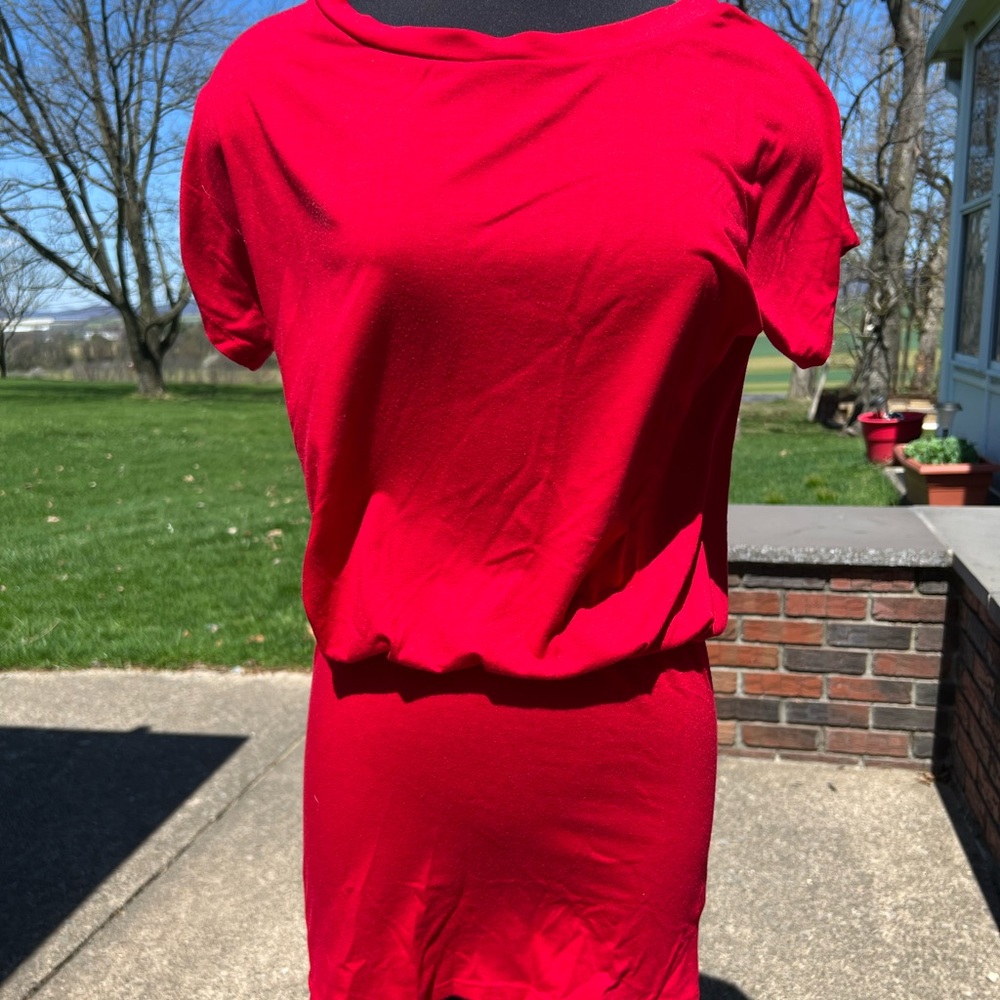 Short Sleeve Red Dress